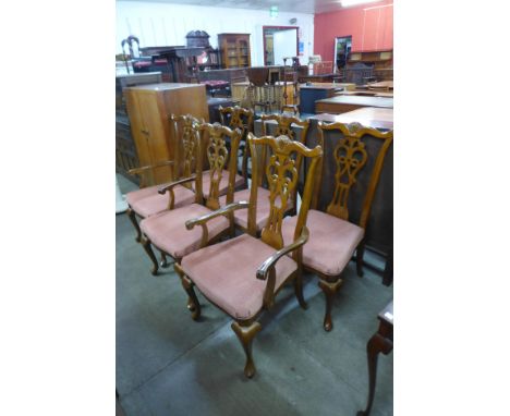 A set of six American Chippendale style mahogany dining chairs 