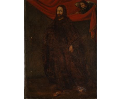Rare oil on canvas dated towards the end of the Viceroyalty of Peru and in the middle of the first government of Agustín Gama