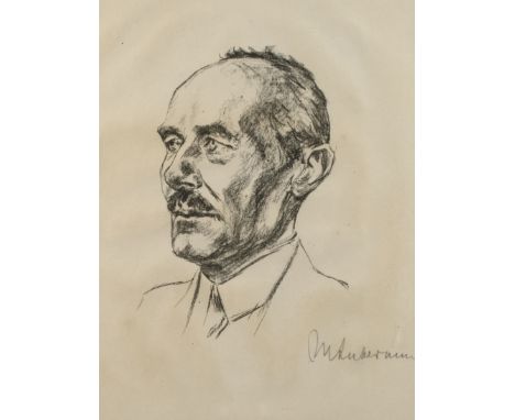 Max Liebermann, Portrait August GaulBildnis des bedeutenden Bildhauers und Mitglieds der Berliner Sezession August Gaul mit i