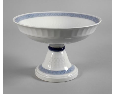 Kopenhagen Tafelaufsatz "Blauer Fächer"Entwurf Arnold Krog 1909 für Royal Copenhagen, unterglasurblaue Wellen- und grüne Stem