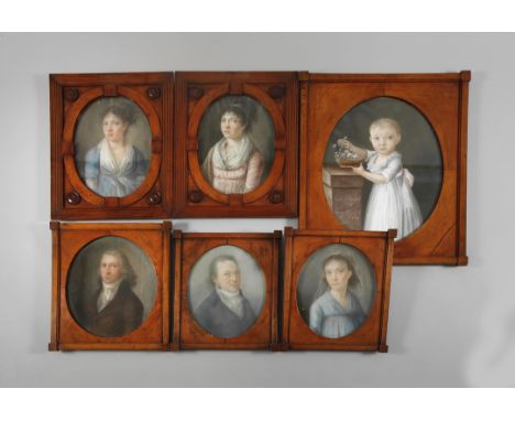 Kleine Sammlung Biedermeierportraitsfünf Arbeiten Johanna Friederike Stoll (geborene Richter), ihr Mann Karl Christian Stoll 
