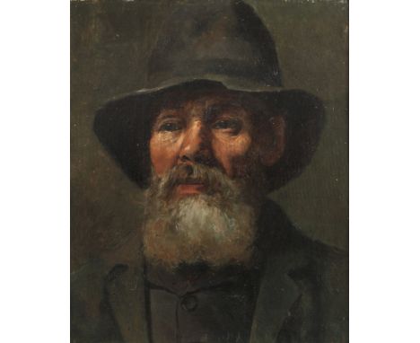 Monogrammist, Portrait eines FischersPortrait eines älteren bärtigen Fischers mit Schlapphut und schwarzem Mantel, vor dunkle