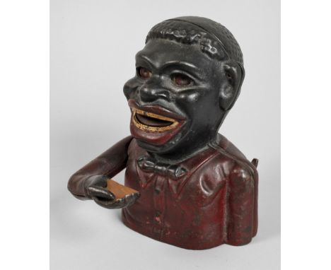 Mechanische Spardose "Bamboula"sogenannte "Jolly Bank" für den französischen Markt, um 1920, bezeichnet und geprägt Deposé, G