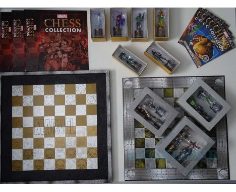 MARVEL - A limited edition Chess Set comprising game board, character game pieces to include Captain America, Spider-Man, Iro