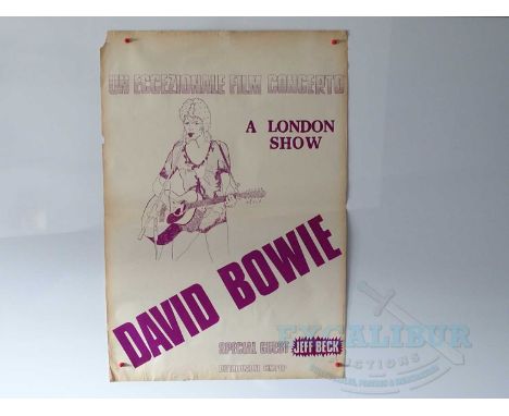 DAVID BOWIE - A very rare Italian film poster for the 1973 David Bowie concert at Hammersmith Odeon supported by Jeff Beck - 