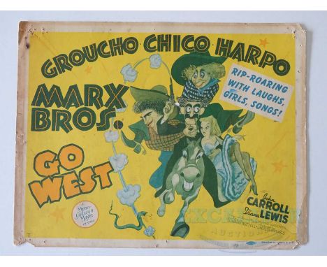 THE MARX BROTHERS - 'Go West' (1940) US lobby card - 36cm x 28cm - Flat/Unfolded (1 in lot)
