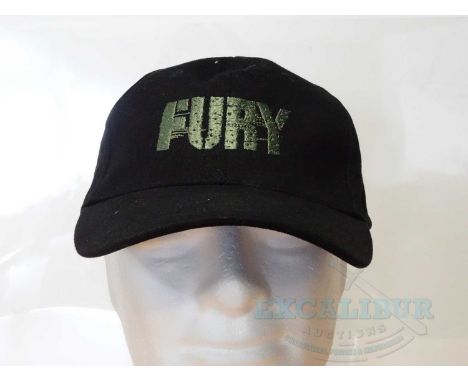 A group of four crew clothing items comprising FURY (2014) black cap and khaki short sleeved XL t-shirt together with ENTEBBE