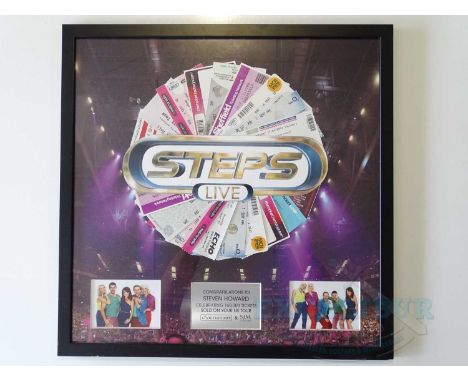STEPS - A framed ticket award presented to Steven Howard to celebrate 160,000 tickets sold on their 2012 UK tour (1 in lot)