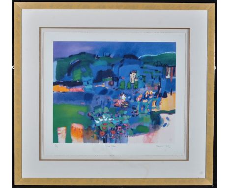 A colour lithograph, numbered 18/195, by Francis Boag - "Blue Glen", signed and inscribed in pencil, numbered 18/195.