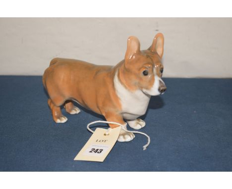 A Royal Copenhagen ceramic model of a corgi, no. 7593.