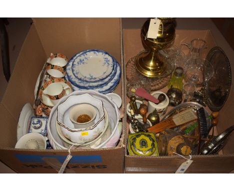 A Ridgeway 'Chiswick' pattern dinner and side plates; a part tea set by Gladstone China; a modern Ringtons blue and white tea