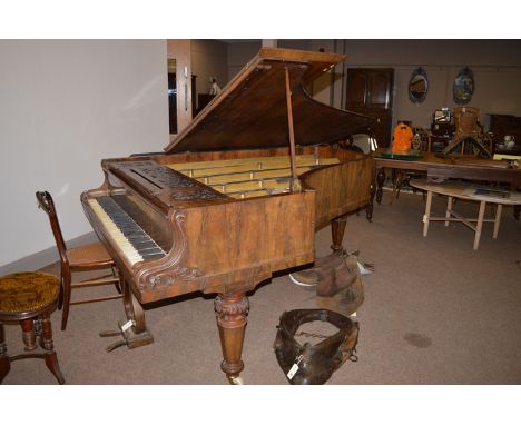 Collard & Collard, London, retailed through Paterson Sons & Co., Glasgow: a rosewood small grand piano, with pierced leaf scr