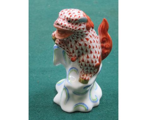 HEREND HUNGARY CERAMIC MYTHICAL DOG/CREATURE, APPROXIMATELY 12cm HIGH 