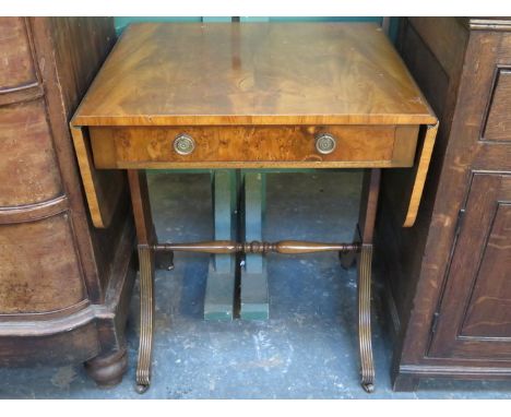 REPRODUCTION DROP LEAF SOFA TABLE WITH SINGLE DRAWER 