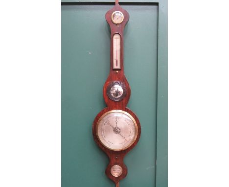 ANTIQUE ROSEWOOD WHEEL BAROMETER 