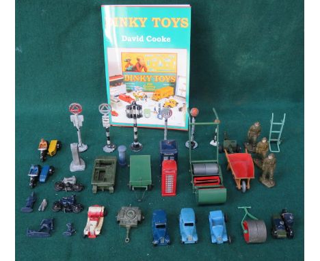 PARCEL OF VARIOUS SMALL SCALE AUSTIN CARS, MOTORBIKES, LAWN MOWER AND ACCESSORIES 