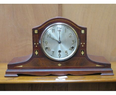 MAHOGANY INLAID MANTLE CLOCK