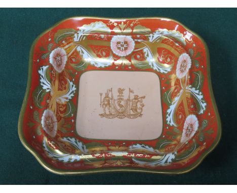 COPELAND GILDED CERAMIC DISH BEARING LIVERPOOL ARMORIAL CREST 