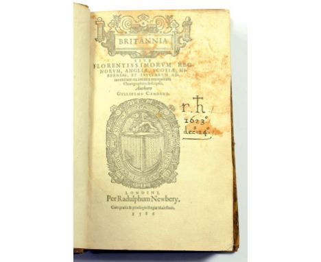 CAMDEN (WILLIAM) BRITANNIA SIVE FLORENTISSIMORUM REGNORUM ANGLIAE SCOTIAE HIBERNIAE ET INSULARUM ADJACENTIUM EX INTIMA ANTIQU