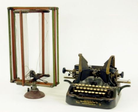 A VINTAGE WIRELESS AERIAL, CIRCA 1920 AND AN OLIVER NUMBER 9 TYPEWRITER