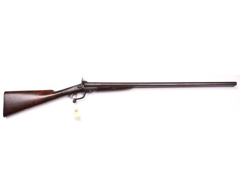 A DB 12 bore underlever pinfire shotgun, by W. Barratt, Burton on Trent, c 1865, 46" overall, damascus barrels 30" engraved o