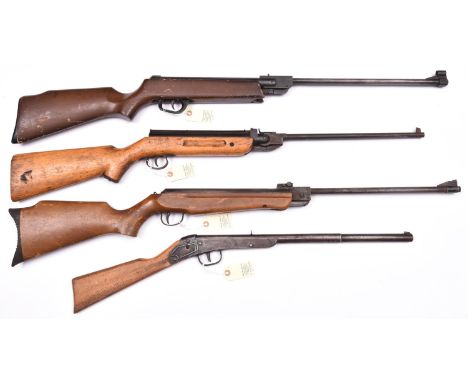 A .22” Webley Hawk break action air rifle, WO &amp; QGC (lightly pitted overall, rearsight incomplete); a .177” multi shot br