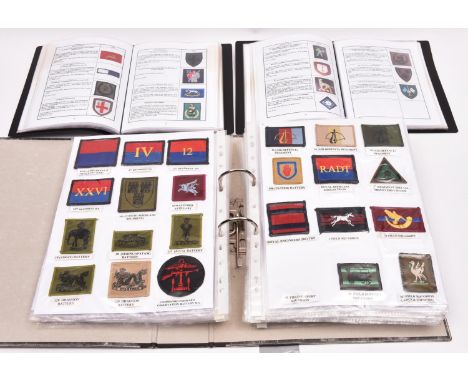 A Collection of over 350 late 20th century British Army cloth identification patches, housed in a ring binder and identified.