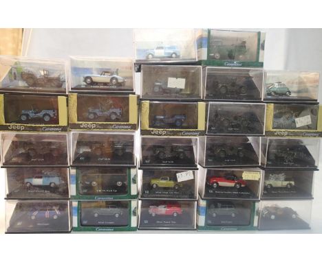 Selection of OO scale Cararama vehicles, jeeps, police, sports cars etc mostly in very good to excellent condition, boxes go0