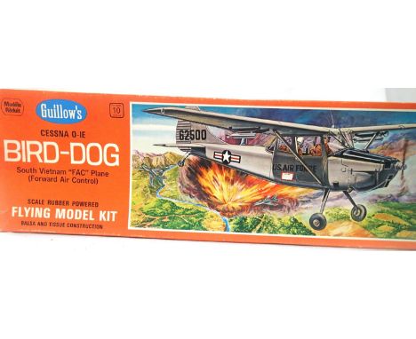 Guillows Balsa/Tissue rubber powered Bird-Dog American/Vietnam era flying model kit, appears complete/unchecked. P&amp;P Grou