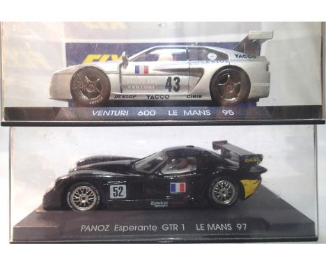 Two Fly Le Mans cars; Venturi 600 1995 in excellent condition and Panoz 1997, in good condition, missing mirror and glue mark