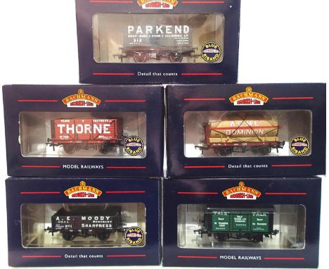 OO scale, Bachmann, 5x Private Owner wagons, all different, excellent condition. storage wear to boxes. P&amp;P Group 1 (£14+