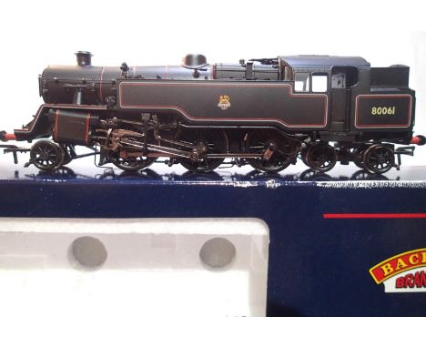 OO scale Bachmann 32-350 class 4mt, 80061, Black, Early Crest in excellent condition, detail fitted, box with wear, no paperw