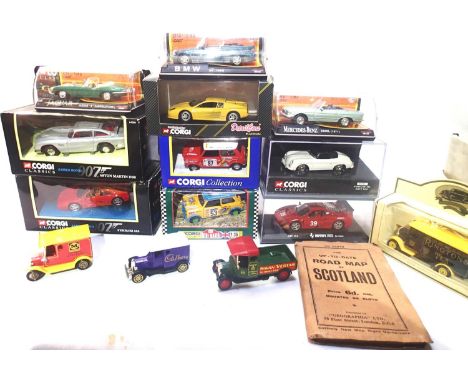 Mixed diecast vehicles including Corgi James Bond (map not included). P&amp;P Group 1 (£14+VAT for the first lot and £1+VAT f