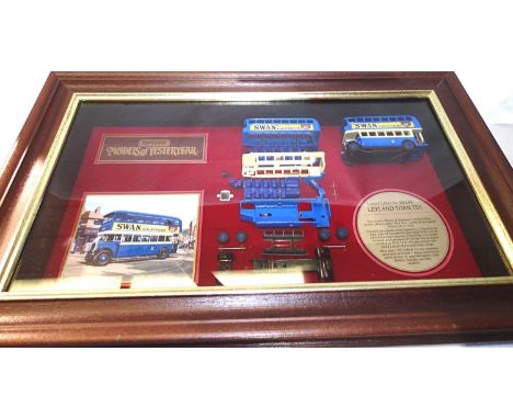 Matchbox Yesteryears framed wall hanging display case for Preston Tramcar, shows component parts and finished tram, excellent