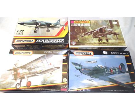 Four 1/72 scale model aircraft kits, from Matchbox appear as new, wear to boxes, unchecked. P&amp;P Group 1 (£14+VAT for the 