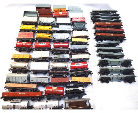 Hornby Dublo 2 rail, selection of 60x, 2 or 3 rail wagons, plastic wheels, tinplate and plastic, mostly in very good - good c