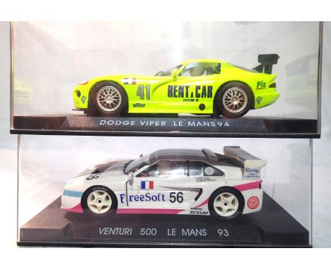 Two Fly Le Mans cars; Dodge Viper 1994 and Venturi 500 1993, both in very good to excellent condition, plastic boxes. P&amp;P