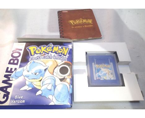 Nintendo Gameboy game: Pokemon Blue version, cartridge with manual and box. P&amp;P Group 1 (£14+VAT for the first lot and £1