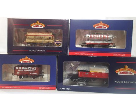 Four OO gauge Bachmann wagons including Regent tanker, Robert tanker, Davies seven plank, all Collectors Club Exclusives plus