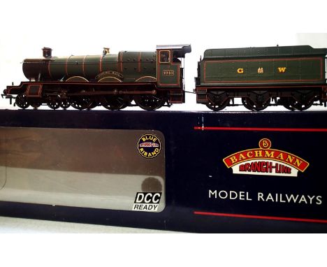 OO scale Bachmann 32-003, Hall Class, renamed LVDFORD Hall, 4940, G.W.R Green, also D.C.C fitted no 46, detail fitted, in exc