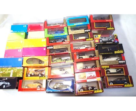 Approximately 35 boxed diecast vehicles, mostly Solido, some RIO etc, mostly in good condition, some wrong boxes. P&amp;P Gro