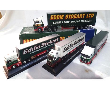 Corgi CC13405 man and Curtainside Eddie Stobart, in good to excellent condition, display missing mirrors and leg wheels, plus