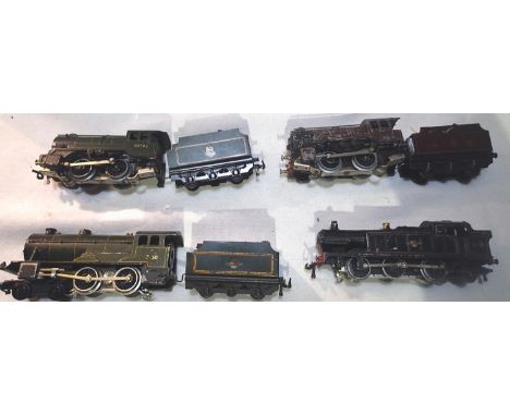 Four OO scale Trix Twin locomotives Pytchley and tender, 0.4.0 and tender green, 0.4.0 and tender LMS Marron, and 0.6.2 tank 