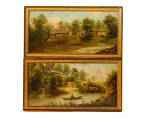 K Von Oels (Austrian, 19thC). Graigmill Almondbater, Schottland., Mills near Cramond Bridge, Schottland, pair of oils on boar