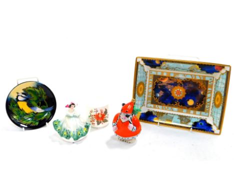 A Royal Worcester porcelain ashtray, to commemorate the Millennium 2018., Royal Doulton figure Sunday Best HN3218., a Royal W