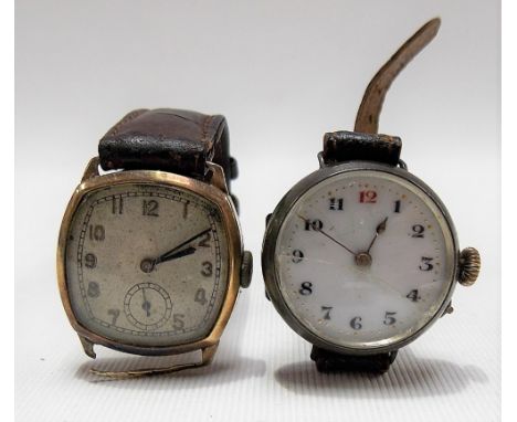 1930's 9ct gold gentleman's lug manual wind wristwatch, the fifteen jewel movement signed Hefik, cased back, weight 3.2g appr