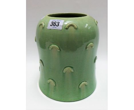 Susie Cooper Pottery bell shaped vase with pale green vase with pale green glaze, incised signature to the base, height 18cm