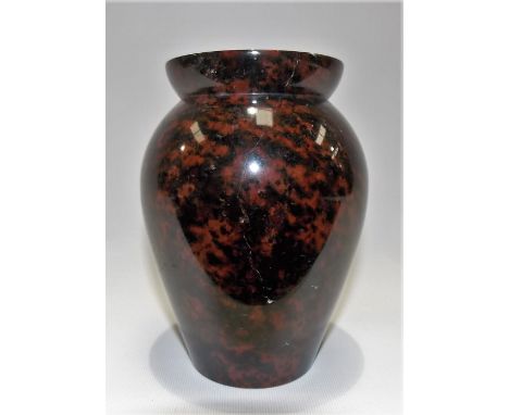 A Cornish red serpentine vase, height 13cm