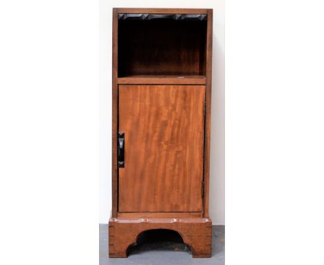 1920's Gordon Russell Cuban mahogany and ebony bedside cupboard,  design no. 506, original design date 1926, with pull-out sl