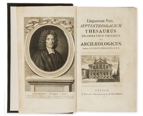 Hickes (George) Linguarum Vett. Septentrionalium Thesaurus Grammatico-Criticus et Archaeologicus, 2 vol., first edition, mixe